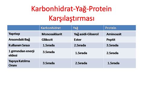 karbonhidrat protein ve yağların ortak özellikleri